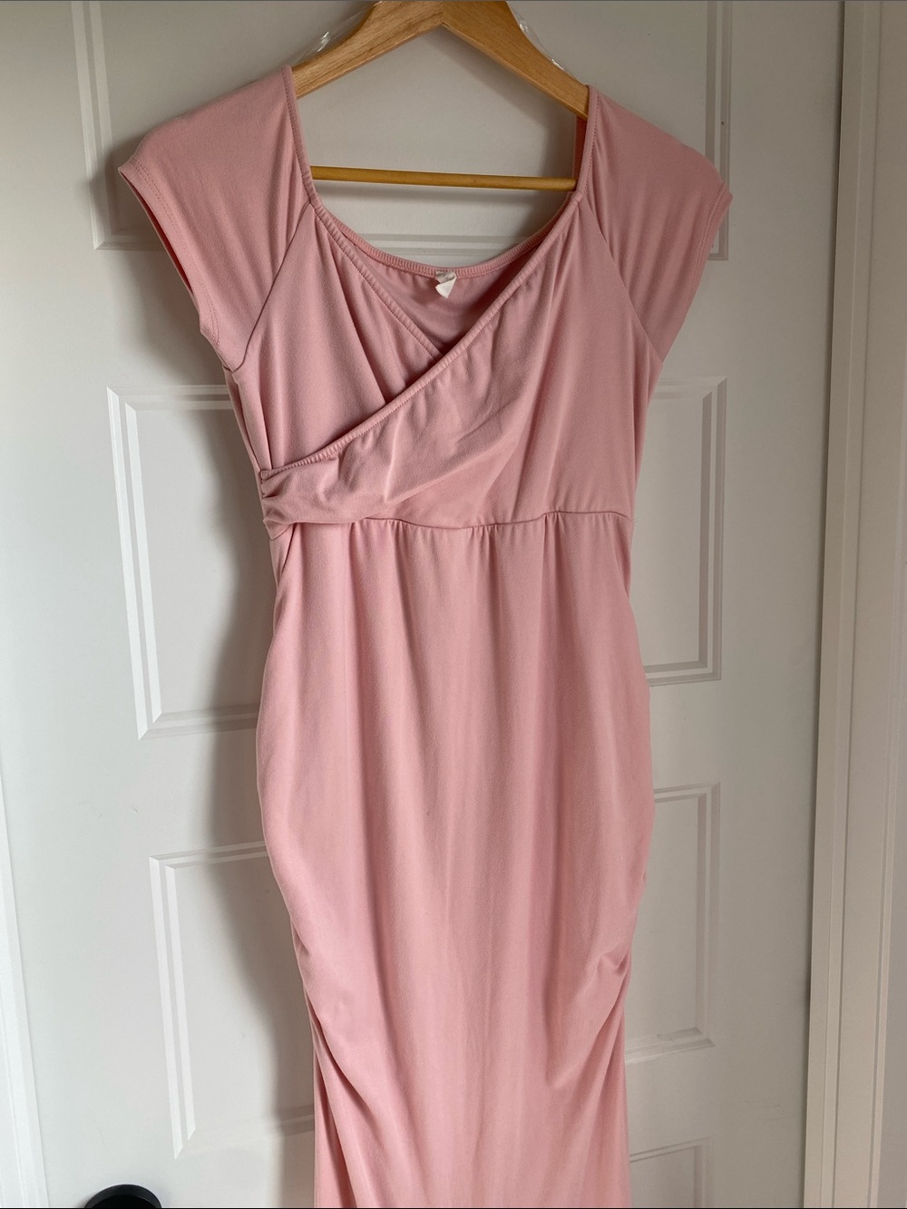 PinkBlush Pink Off Shoulder Wrap Maternity Dress